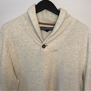 Tasso Elba men’s size large long sleeve pull over one button tan